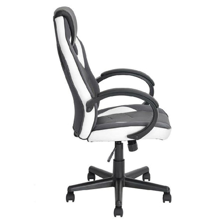 Sedia Gaming Poltrona Ufficio Direzionale 5Ruote Girevoli Sportiva Racer Nero Bianco