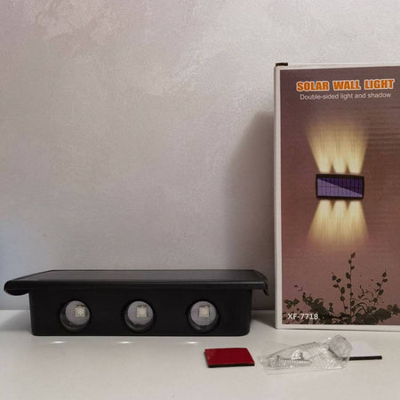 Applique Segnapasso Da Esterno A Parete Energia Solare Pannello Up And Down 6led