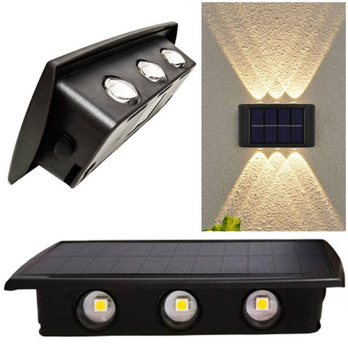 Applique Segnapasso Da Esterno A Parete Energia Solare Pannello Up And Down 6led