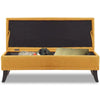 Pouf Contenitore Grande in Lino con Seduta Morbida Panca Salvaspazio 80x45x40cm Ocra