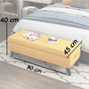 Pouf Contenitore Grande in Lino con Seduta Morbida Panca Salvaspazio 80x45x40cm Ocra
