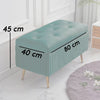 Pouf Contenitore Panca Velluto Rettangolare 80x40x45 cm Seduta Imbottita Verde