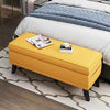 Pouf Contenitore Grande in Lino con Seduta Morbida Panca Salvaspazio 80x45x40cm Ocra