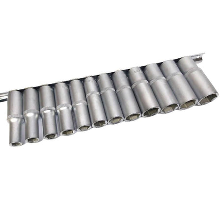 Set Di Chiavi Bussola Lunghe Da 1/2 Chrome Vanadium 10 A 24 Mm 12 Pezzi Mr70253