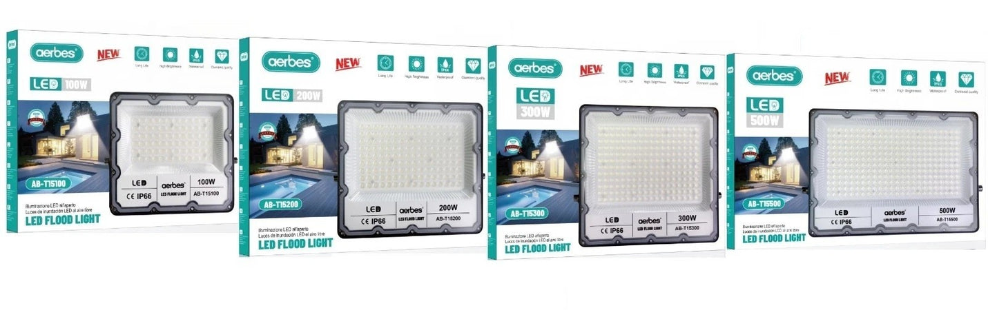 FARO Faretto LED SMD 100W 200W 300W 500W Slim ESTERNO ip66 luce fredda 100lm/W