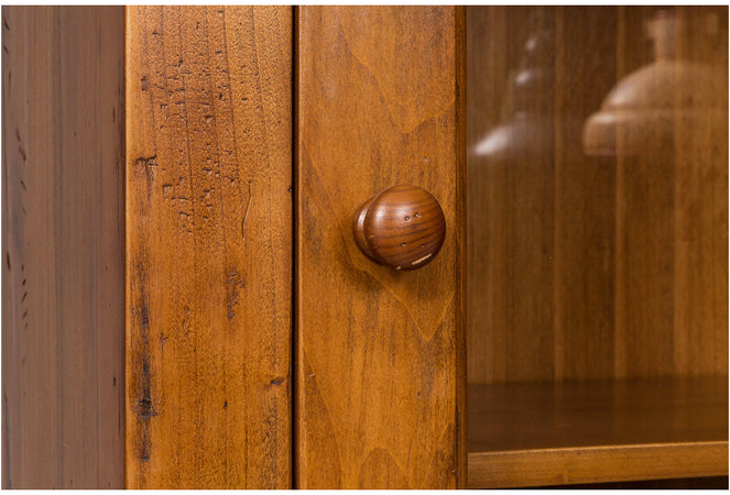 Biscottini Credenza Country Biscottini Legno Tiglio Noce 142x50x225 Artigianale Italiano