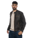 U05 - Biker Uomo Nabuk Effetto Graffiato in vera pelle