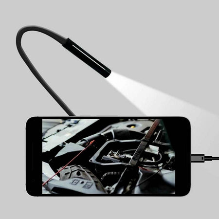 Telecamera Endoscopica 5 Mt Type-c Usb Mini Usb F Flessibile Impermeabile 6 Led