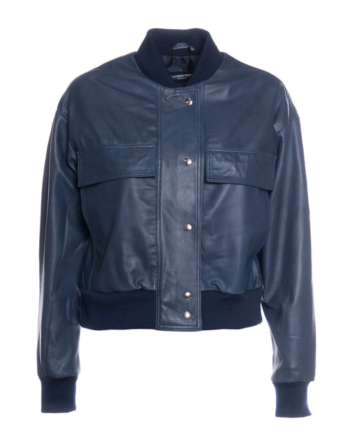 Lisa - Bomber Donna Blu in vera pelle