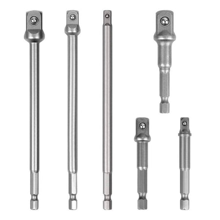 Kit 6 Adattatori Chiavi A Bussola Quadrate Impatto Percussione 1/4-3/8-1/2" 96033