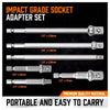 Kit 6 Adattatori Chiavi A Bussola Quadrate Impatto Percussione 1/4-3/8-1/2 96033