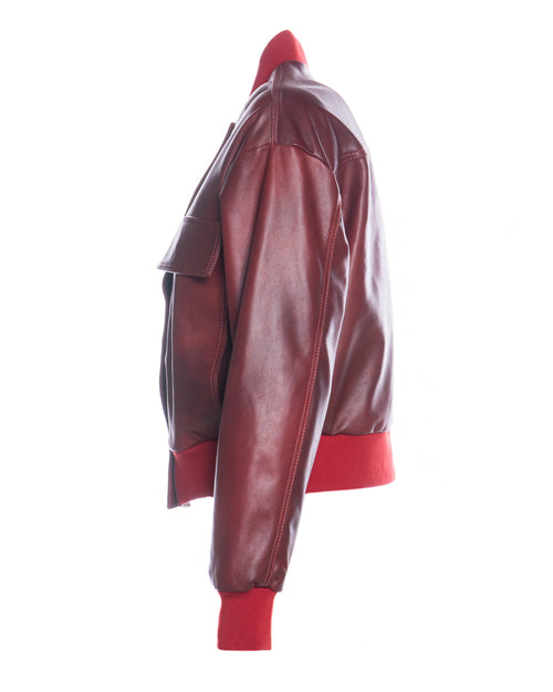 Lisa - Bomber Donna Bordeaux in vera pelle