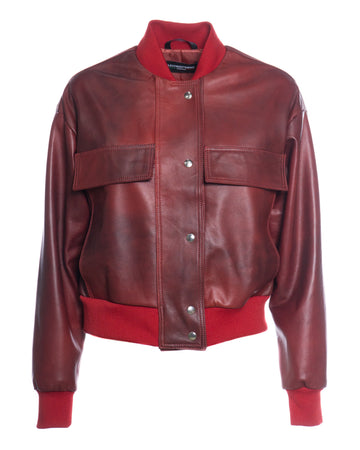Lisa - Bomber Donna Bordeaux in vera pelle