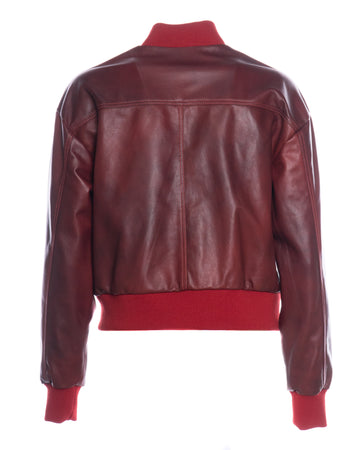 Lisa - Bomber Donna Bordeaux in vera pelle