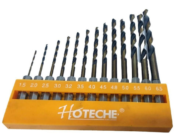 Set 13 Punte Esagonale Trapano Avvitatore Inserti Titanio Attacco 1/4" 1,5-6,5mm