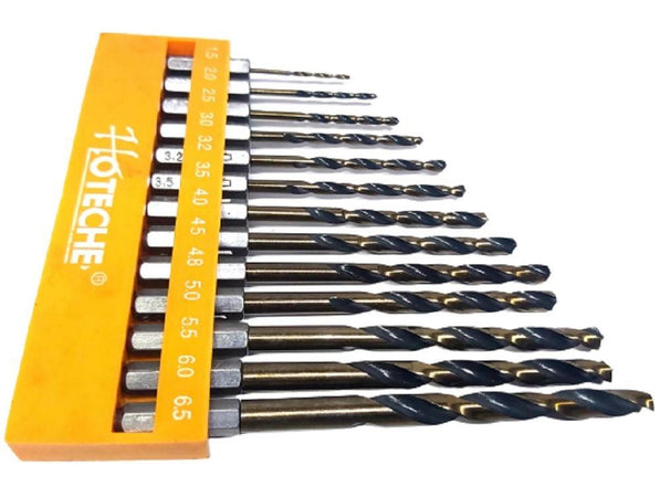 Set 13 Punte Esagonale Trapano Avvitatore Inserti Titanio Attacco 1/4" 1,5-6,5mm