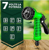 Tubo da Giardino Estensibile Salvaspazio 7.5 a 22.5 MT Flessibile con Pistola 7 Funzioni