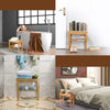 Sgabello da Bagno in bambu Naturale con Panca Ripiano Portaoggetti bamboo
