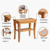 Sgabello da Bagno in bambu Naturale con Panca Ripiano Portaoggetti bamboo