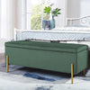 Cassapanca Pouf Contenitore Panca Sgabello Poggiapiedi Tessuto Velluto 105x44H45cm Verde