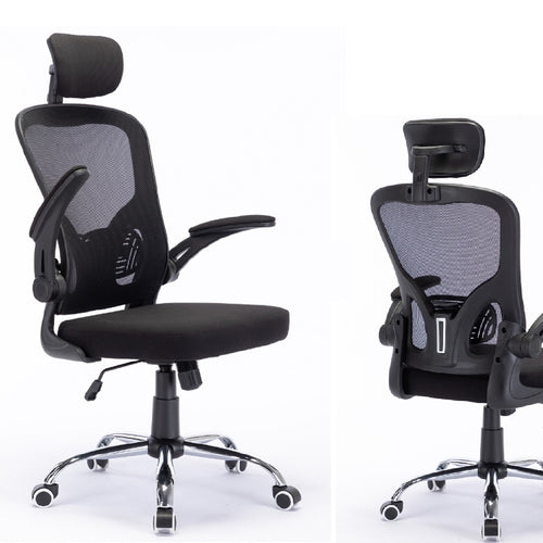 Sedia Ufficio Ergonomica con Schienale Alto Poggiatesta e Braccioli Regolabili