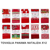 Tovaglia Natalizia Tessuto Panama Resistente Tema Natale Varie Fantasie 12 Posti
