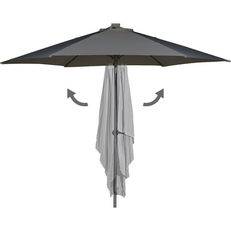 Ombrellone Giardino 3mt con Led Solari palo centrale Terrazzo Esterno Impermeabile