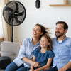 Ventilatore 3in1 Piantana Muro e Tavolo Base Tonda Antiribaltamento Griglia 50cm
