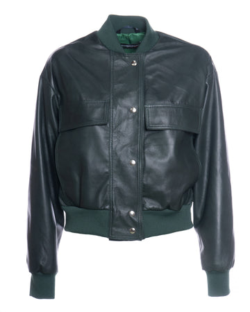 Lisa - Bomber Donna Verde in vera pelle