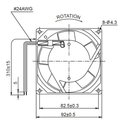 Ventilatore assiale con struttura in alluminio pressofuso stufe a pellet 14703000
