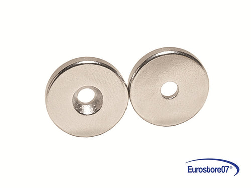 CALAMITE TONDE CON FORO SVASATO IN NEODIMIO EXTRA FORTI - mm.20x3 -- PZ 35