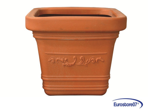VASO FIORIERA IN PLASTICA FESTONATA DOPPIO BORDO - cm.40x40x34 h.