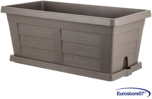 FIORIERA RETTANGOLARE cm 40 x 21,5 x 17 - cappuccino (con sottovaso)