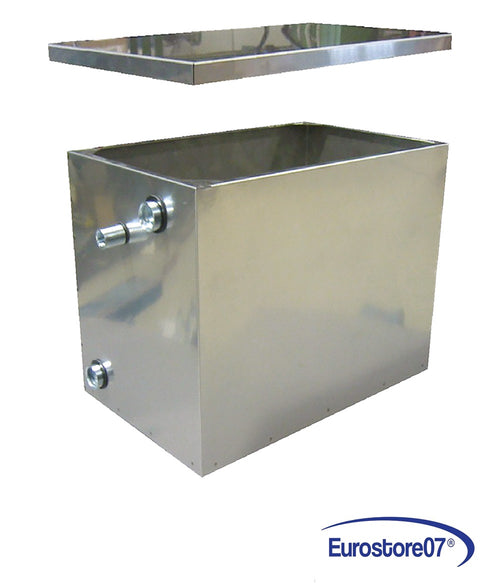 VASO DI ESPANSIONE IN ACCIAIO INOX Lt. 30 - cm. 41 x 26 x h.31
