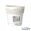 VASO TONDO 'CLOE' ø 15 x h.15 - stone grey/bianco - DF 6126555