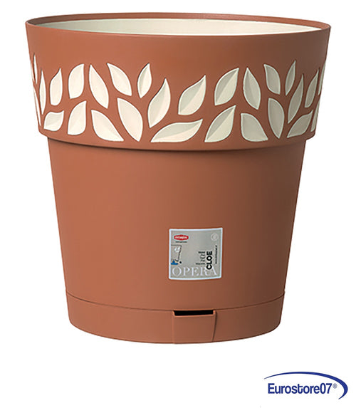 VASO TONDO 'CLOE' ø 15 x h.15 - tortora/vanilla -- DF 6126553