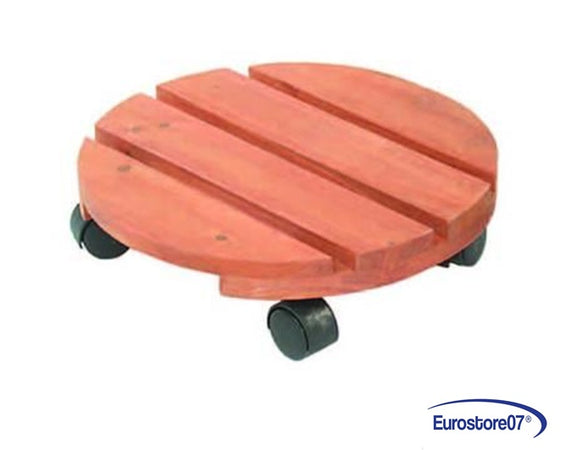 PORTAVASO IN LEGNO CON RUOTE - ø cm.35 FER-224512