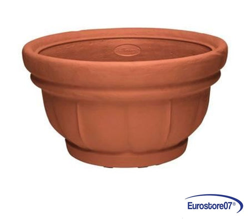VASO LARA TONDO in plastica - color terracotta - 35, ø cm.35x19.5 h. FER 278881