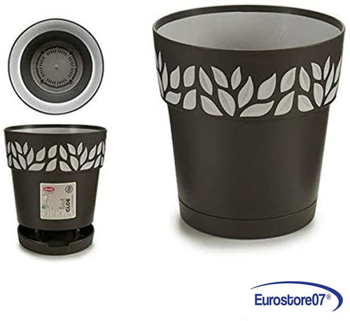 1 VASO STEFANPLAST TONDO 'CLOE' ø 20 x h.19 - grafite/grigio luce -- DF 6126564