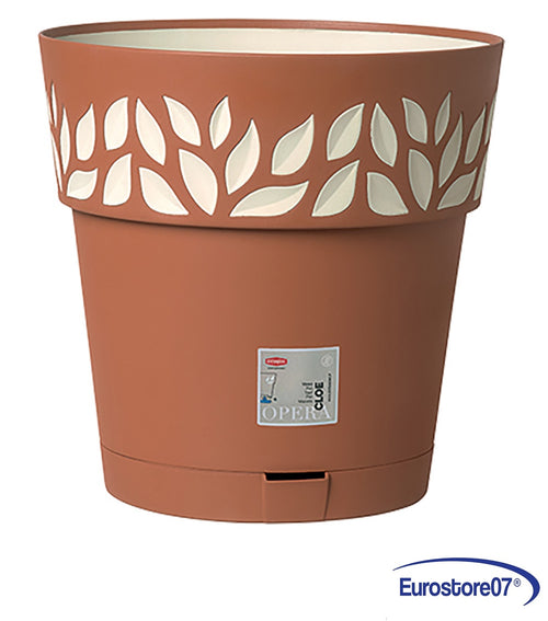 VASO TONDO 'CLOE' ø 30 x h.29 - grafite/grigio luce