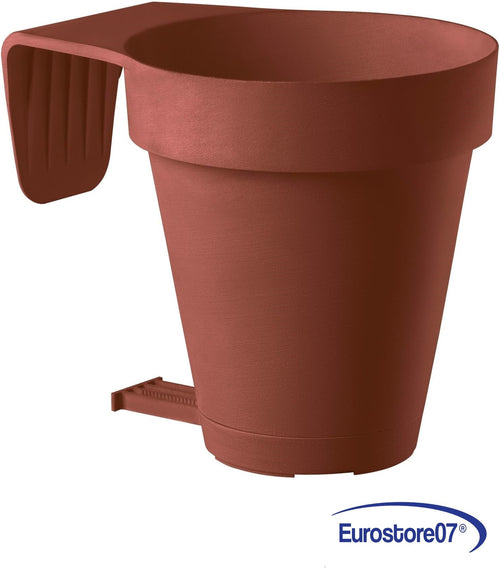VASO + SOTTOVASO GANCIO RINGHIERA TERRACOTTA DIAM CM.20 H 20 PLASTICA