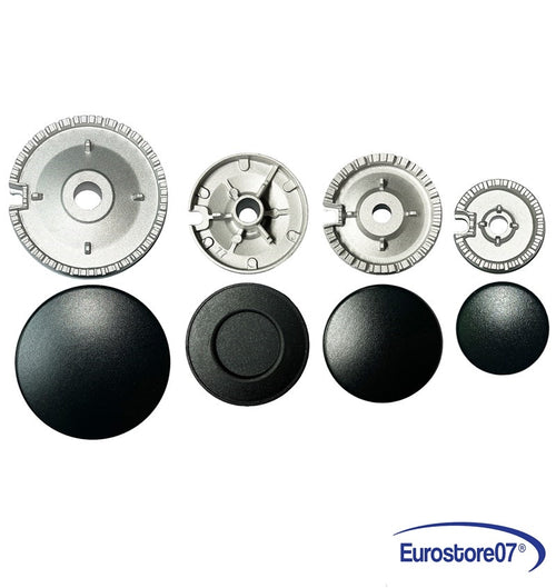 Kit 4 Bruciatori BEKO con Piattelli Spartifiamma nero opaco 223244072-219244030
