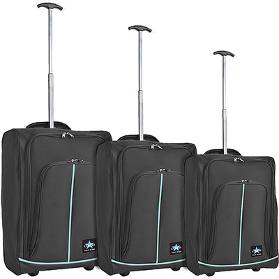 Set 3 Valigie Morbide Trolley da Viaggio Bagaglio a Mano con Ruote h50-55-60 cm