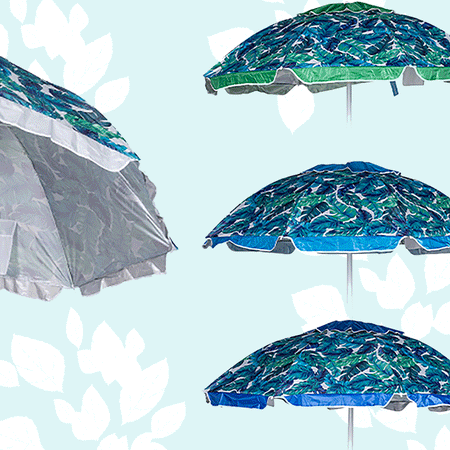 Ombrellone Mare 180cm Antivento con Custodia, Tessuto anti uv 50+ Palo Snodabile