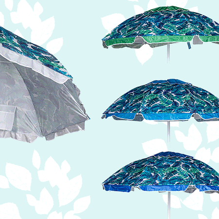 Ombrellone Mare 200cm Antivento con Custodia, Tessuto anti uv 50+ Palo Snodabile