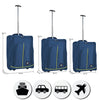 Set 3 Valigie Morbide Trolley da Viaggio Bagaglio a Mano con Ruote h50-55-60 cm