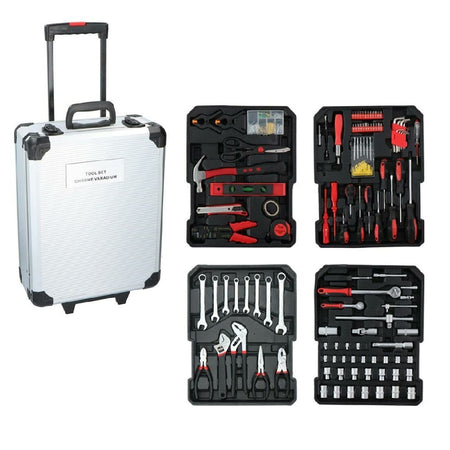 Trolley Valigetta Attrezzi 187 pz Porta Utensili da Lavoro con Ruote Fai da Te