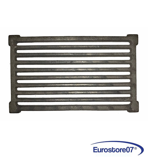 GRIGLIA IN GHISA PER CUCINA A LEGNA - CAMINETTO - BARBECUE CENERE 370 x 220 mm.
