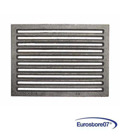 GRIGLIA IN GHISA PER CUCINA A LEGNA - CAMINETTO - BARBECUE CENERE 295 x 220 mm.