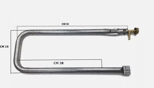 BRUCIATORE PER BARBECUE PIETRA OLLARE FAI DA TE CM 50 GAS METANO A 4